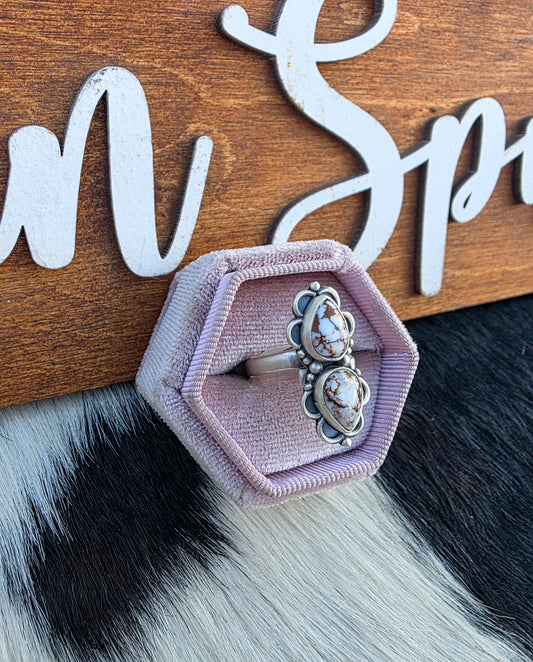 The Blossom Wild Horse Double Stone Adjustable Ring