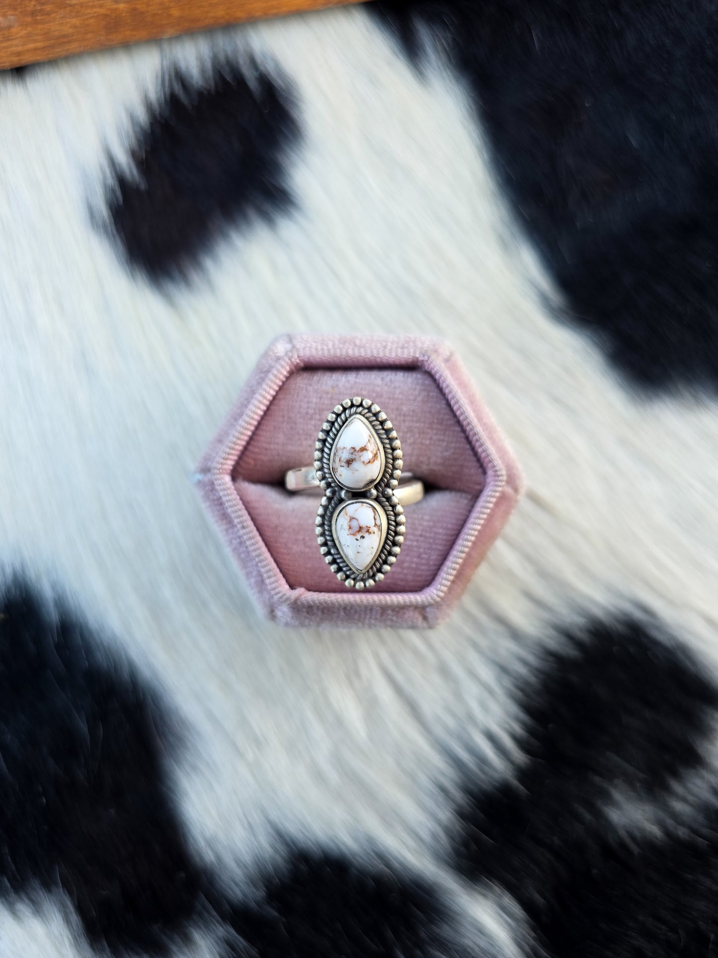 The Dakota Wild Horse Double Stone Adjustable Ring