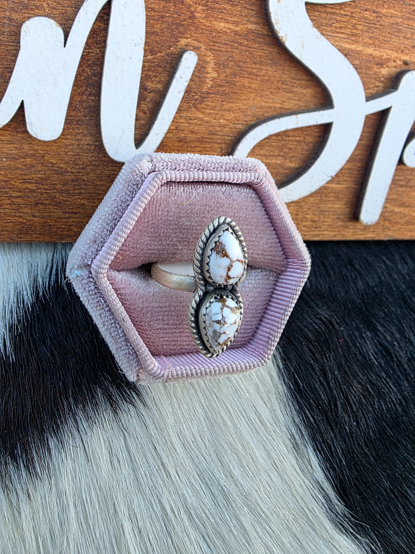 The Dakota ll Wild Horse Double Stone Adjustable Ring