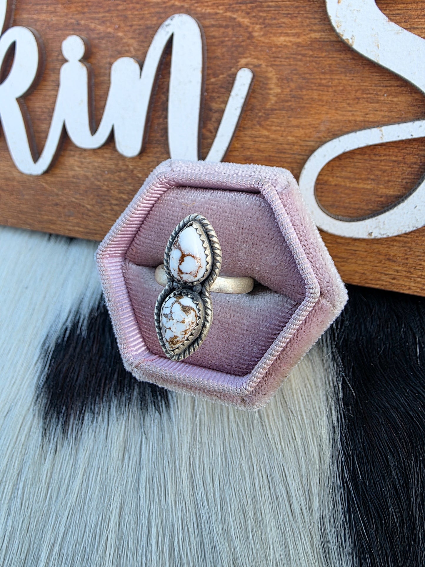 The Dakota ll Wild Horse Double Stone Adjustable Ring