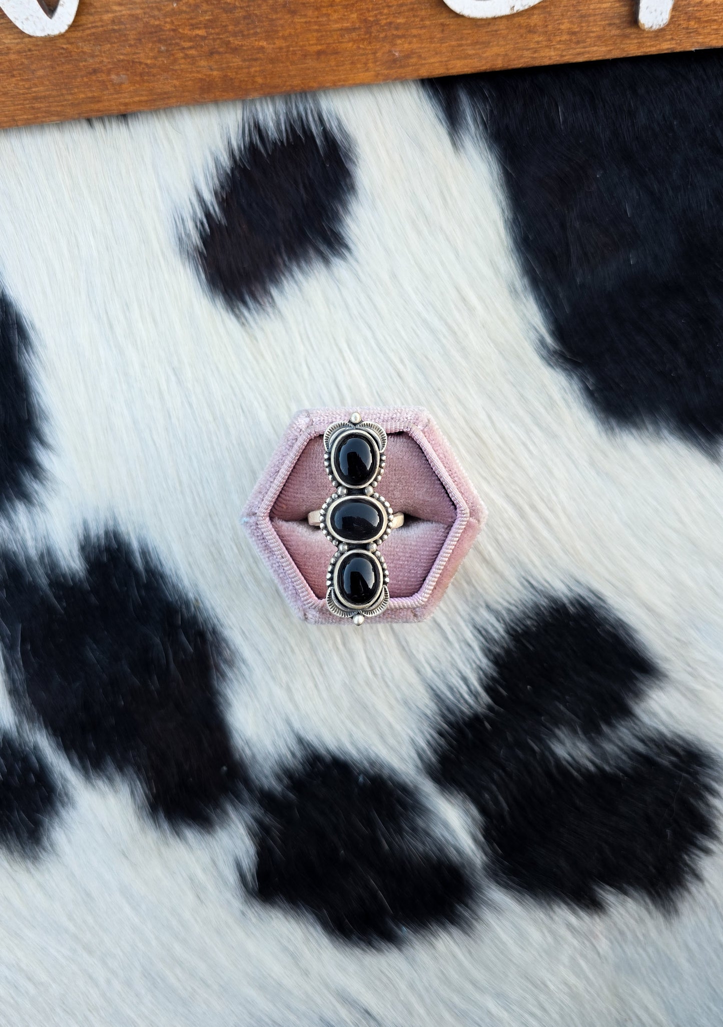 The Lennox Onyx Adjustable Ring