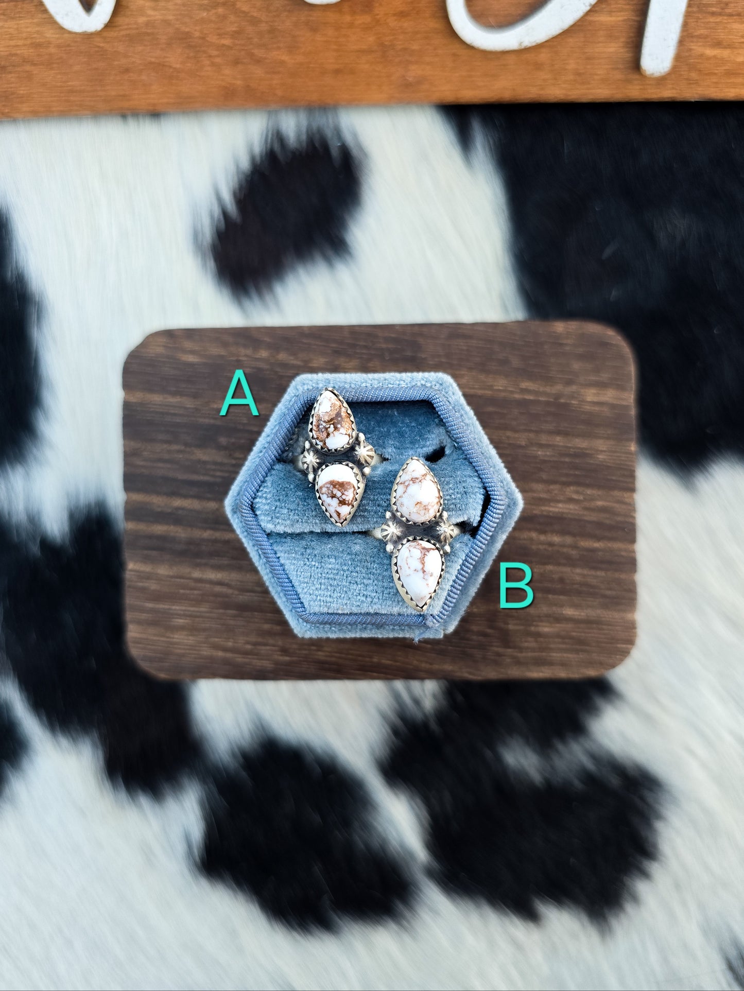 The Utah Wild Horse Double Stone Adjustable Ring