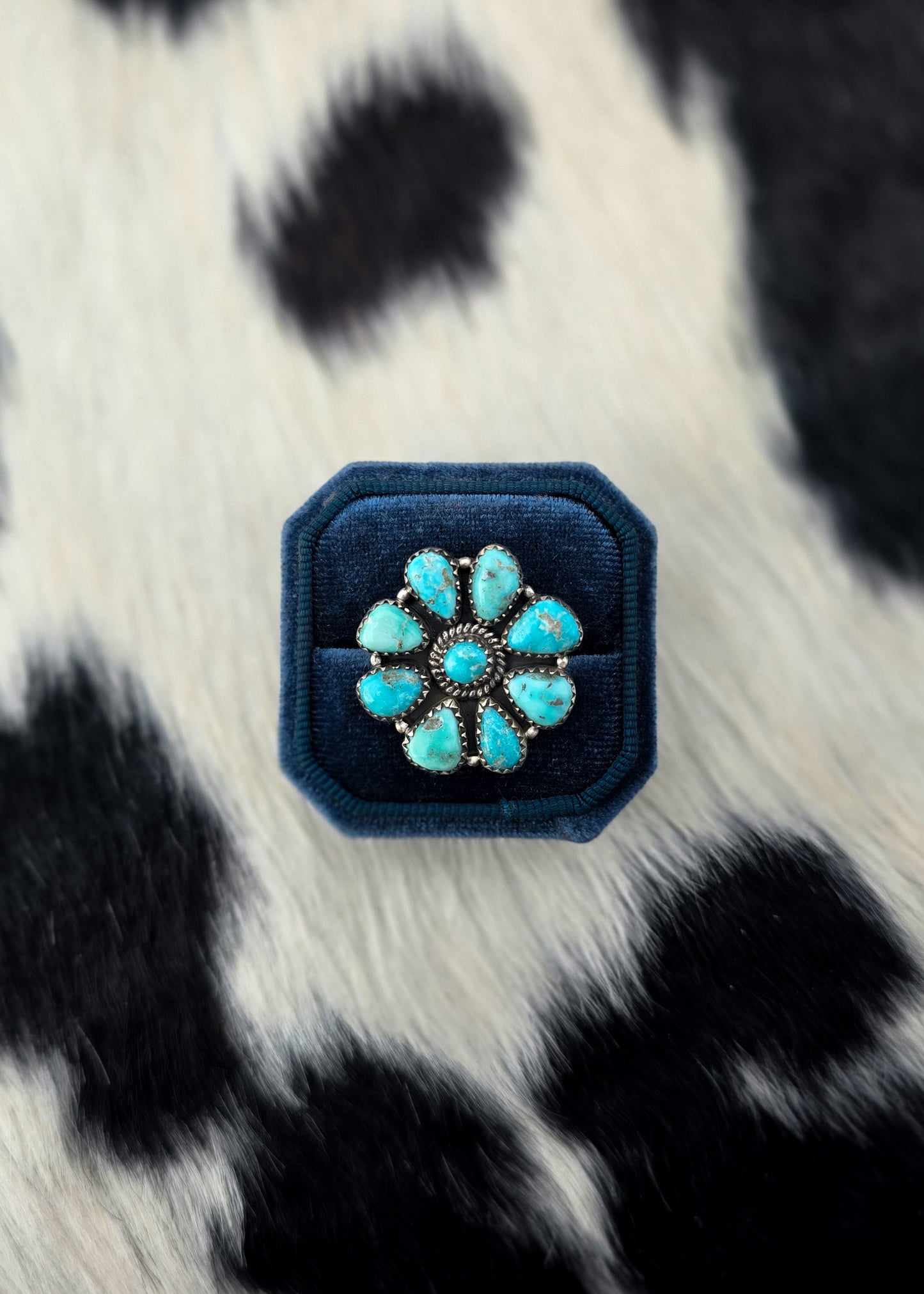 The Della White Water Turquoise Adjustable Ring