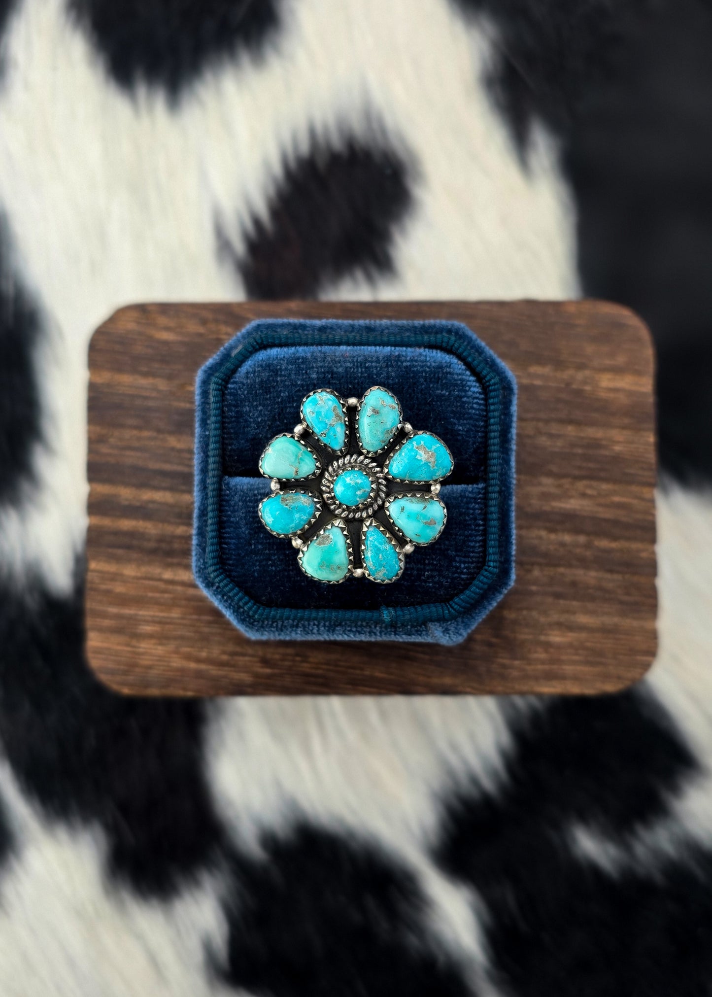 The Della White Water Turquoise Adjustable Ring