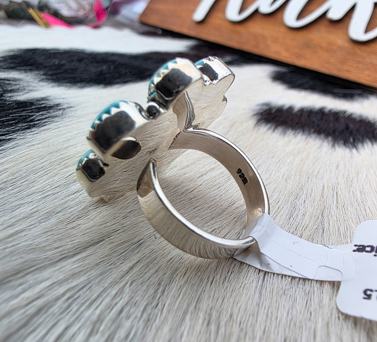 The Della White Water Turquoise Adjustable Ring