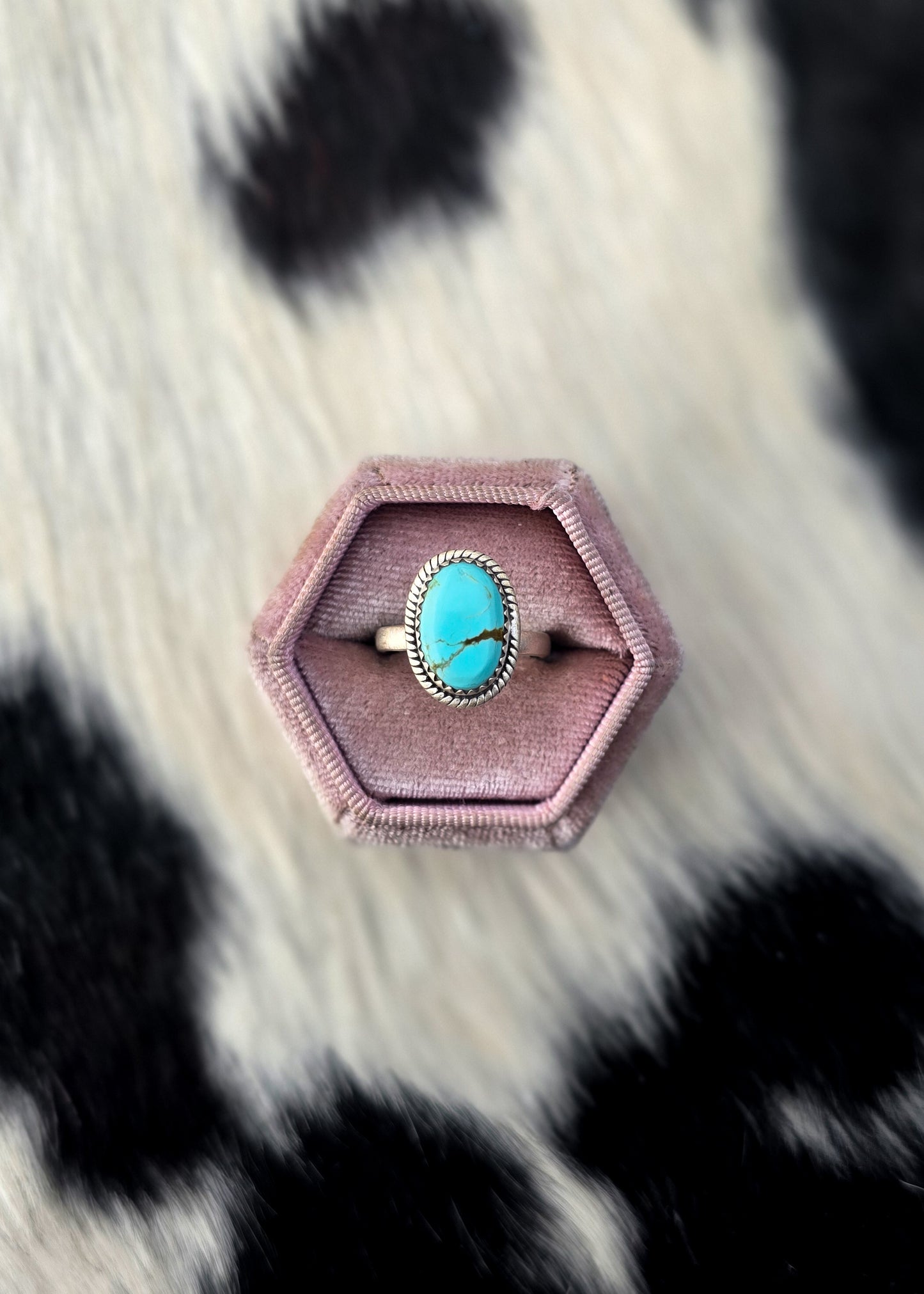 The Aviana Kingman Turquoise Adjustable Ring