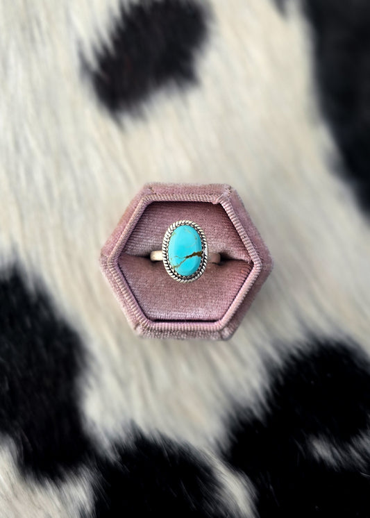 The Aviana Kingman Turquoise Adjustable Ring