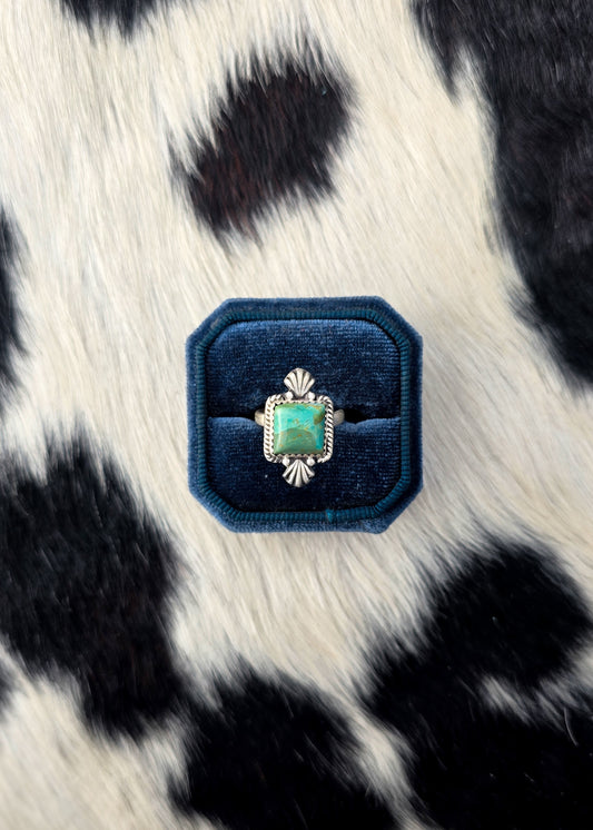 The Mohave Turquoise Square Adjustable Ring