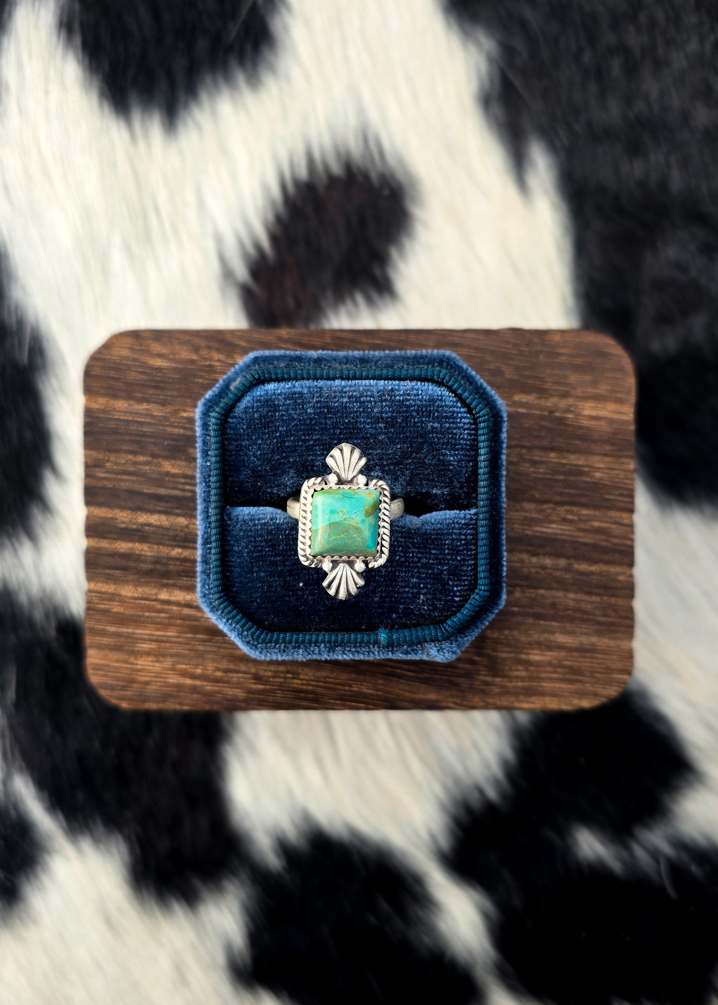 The Mohave Turquoise Square Adjustable Ring