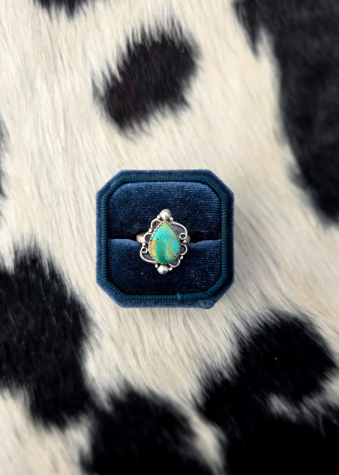 The Zoe Mohave Turquoise Adjustable Ring
