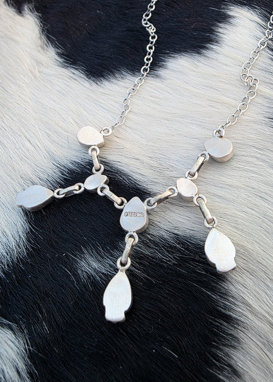 The Khloe White Water Turquoise & CZ Necklace