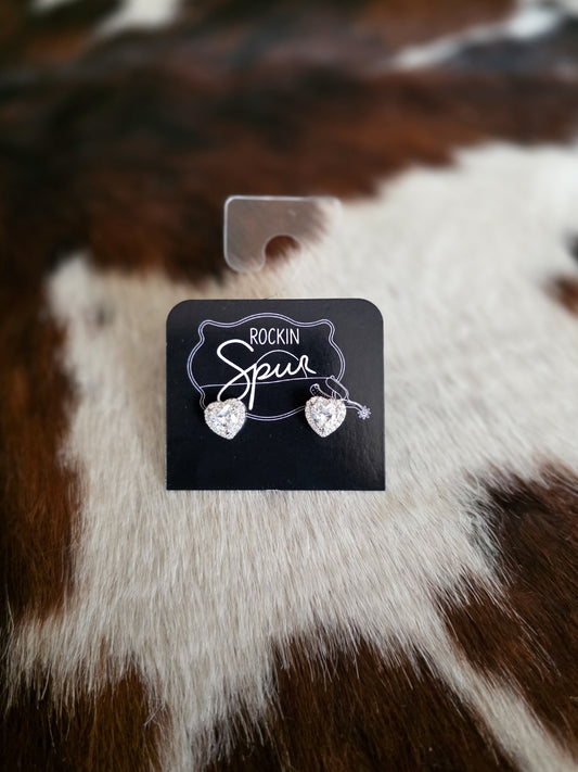 The CZ Heart Stud Earrings