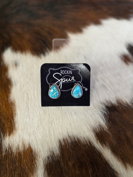 The Oceans White Water Turquoise Stud Earrings