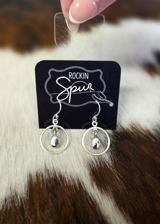 The White Buffalo Hoop Dangle Earrings