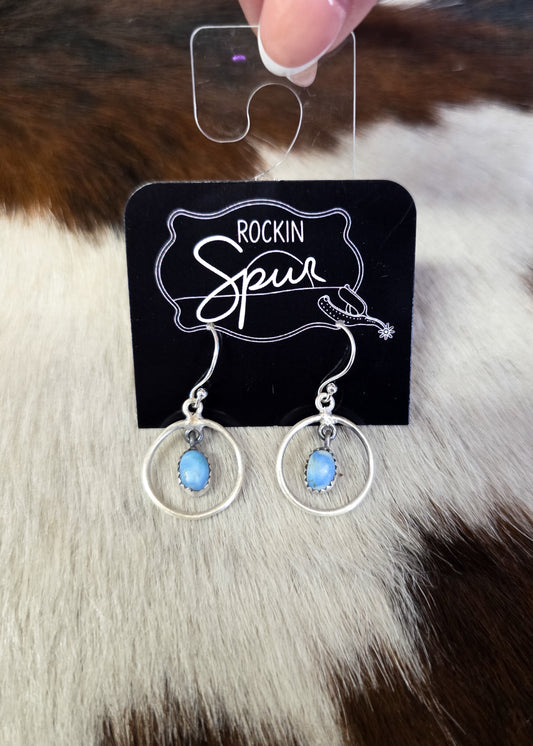 The Golden Hills Turquoise Hoop Dangle Earrings