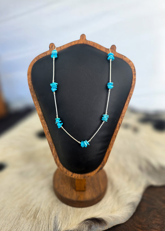 The Turquoise Liquid Silver Necklace