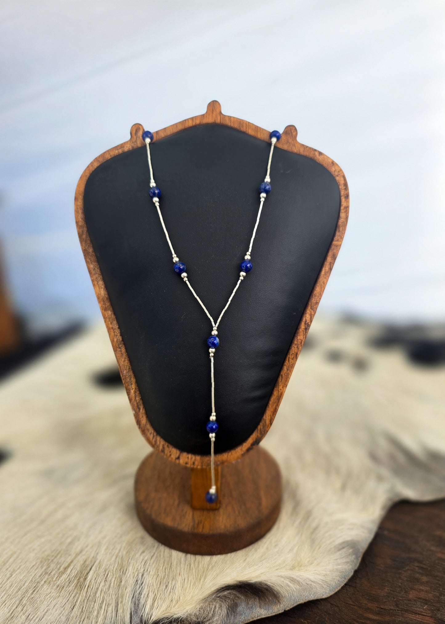 The Lapis Lazuli Liquid Silver Lariat