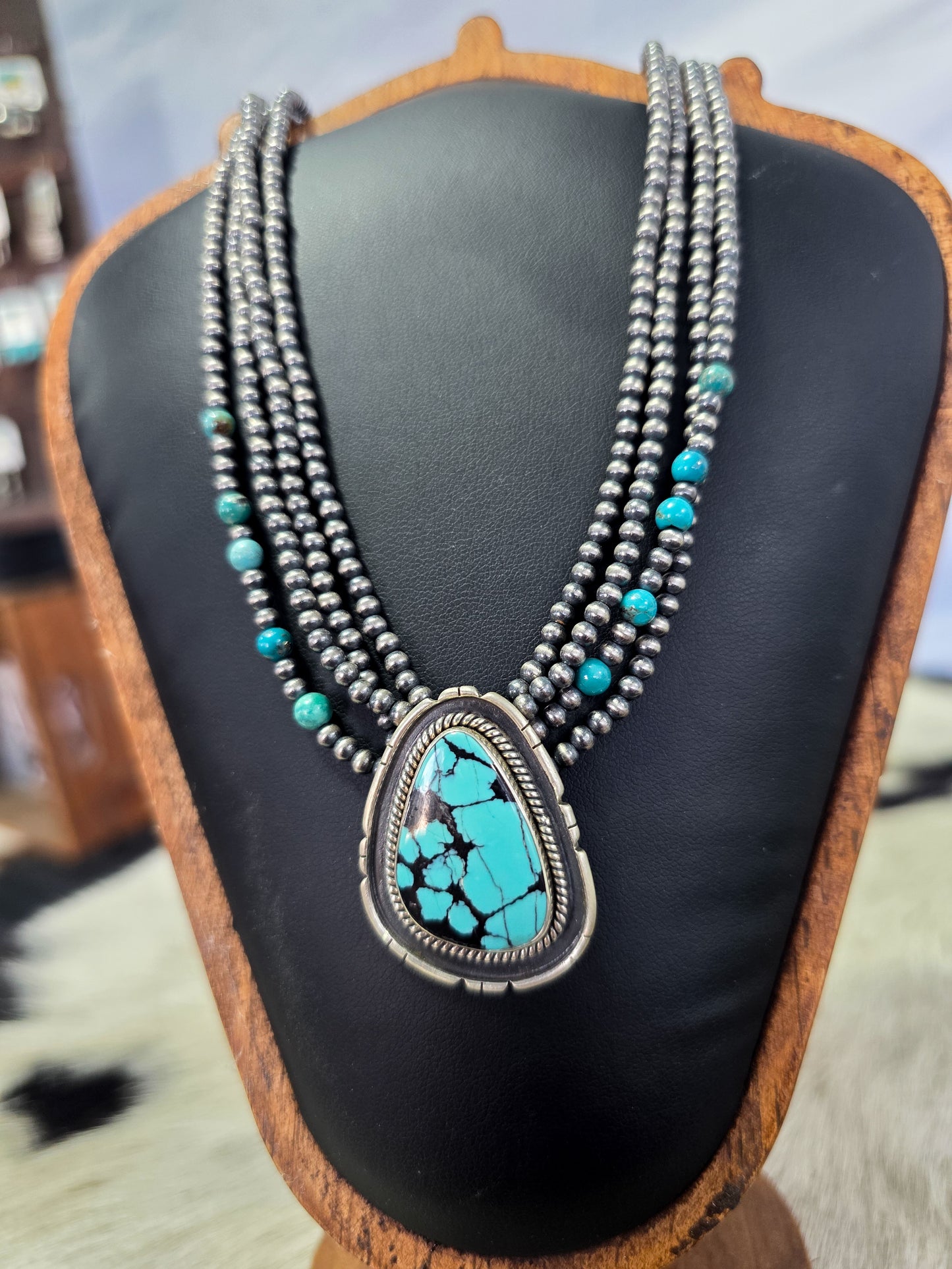 The Hailey Sterling Pearl & Turquoise Necklace