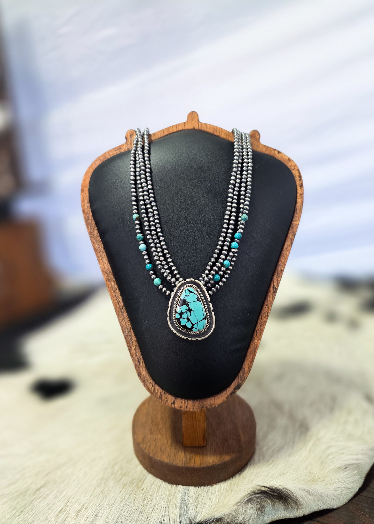 The Hailey Sterling Pearl & Turquoise Necklace
