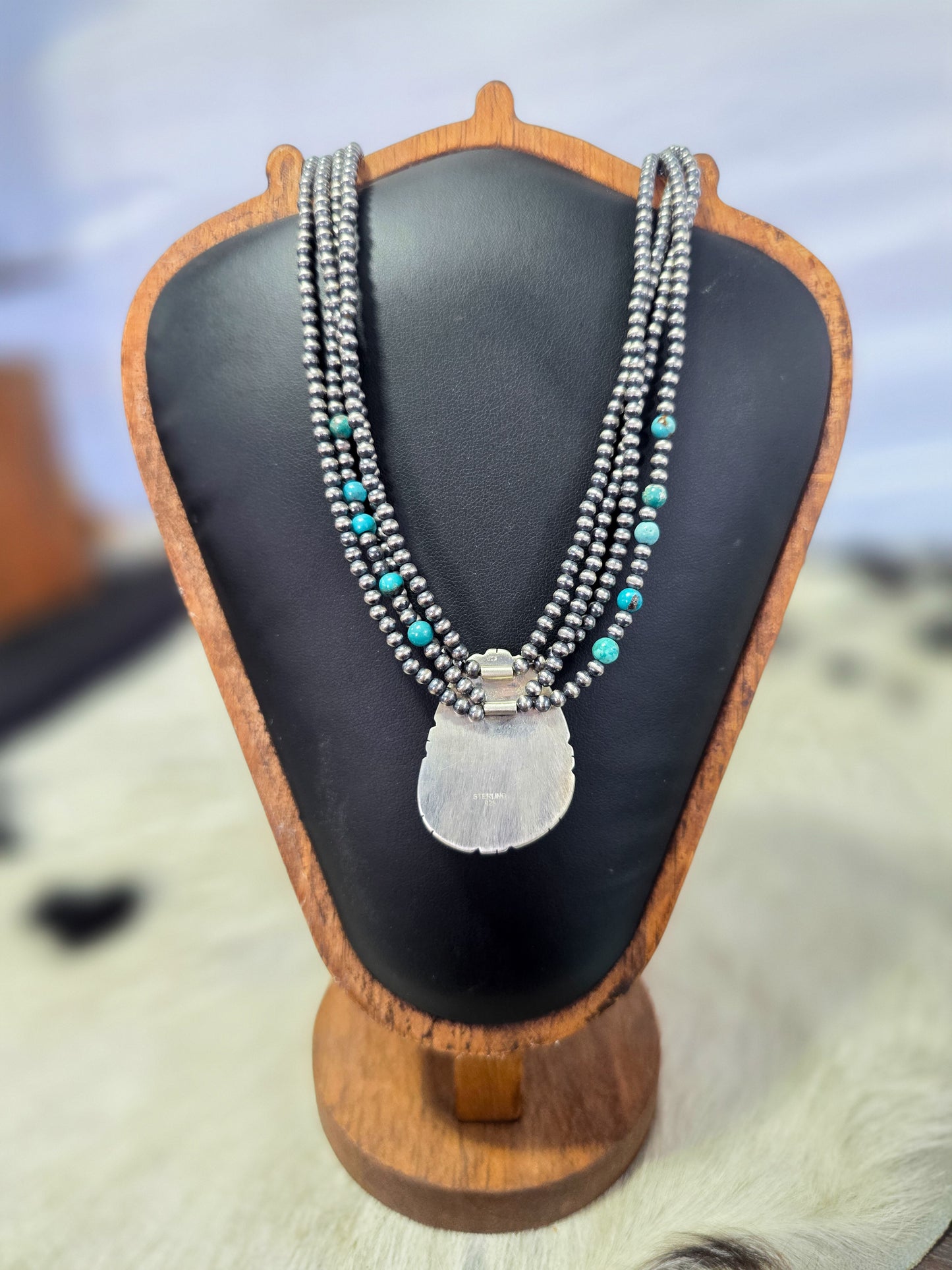 The Hailey Sterling Pearl & Turquoise Necklace
