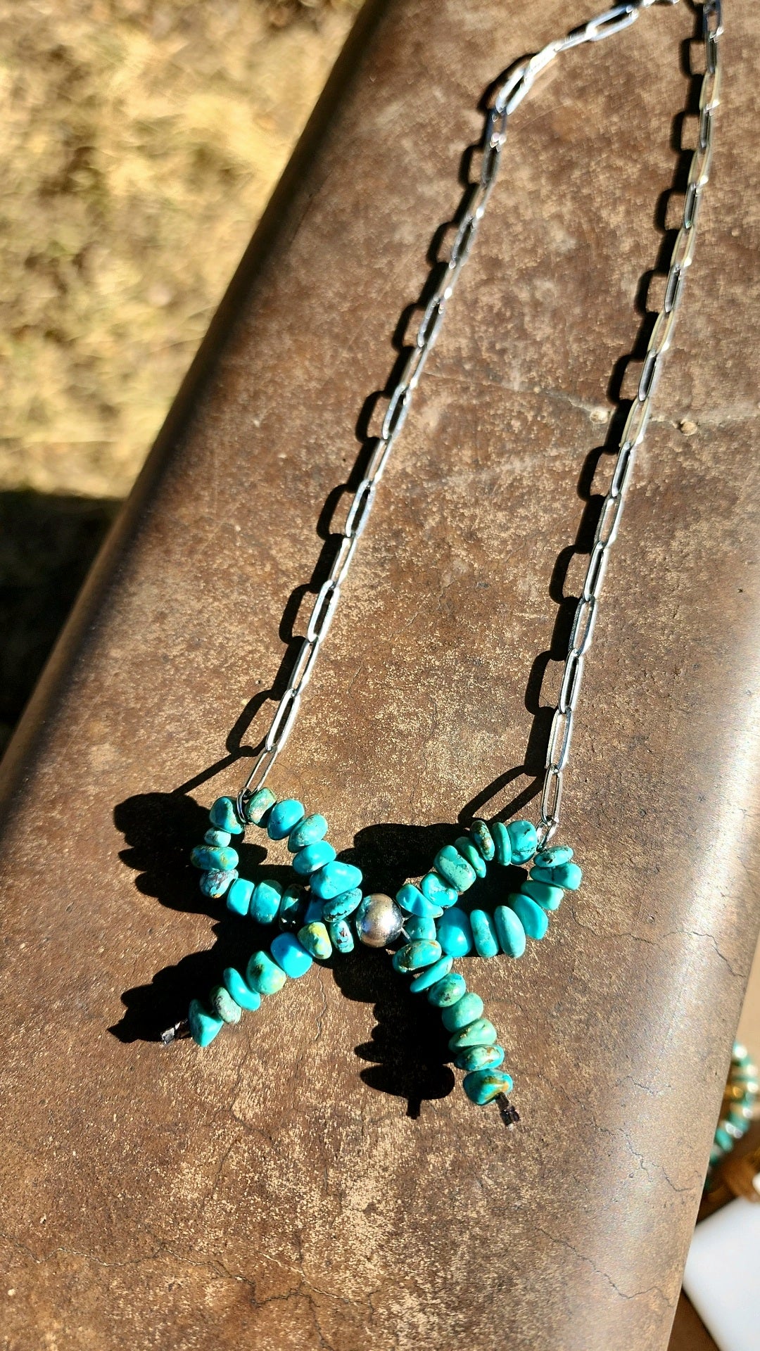 The Loretta Genuine Turquoise Bow Necklace