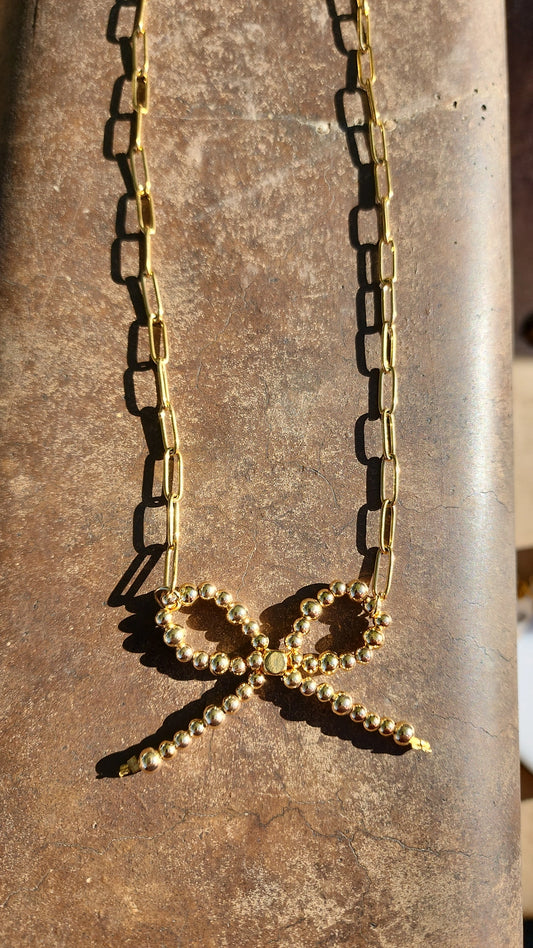 The Classic Golden Bow Necklace