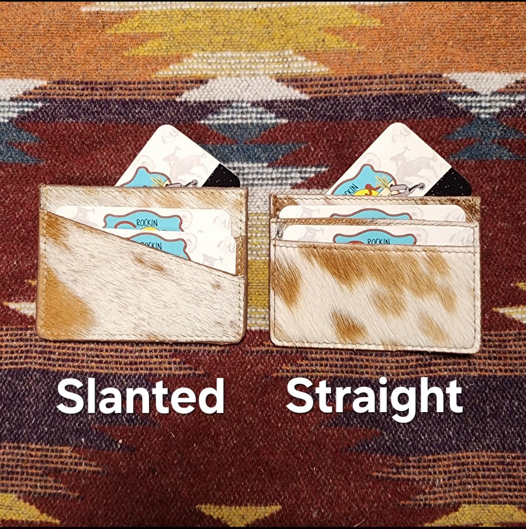 Cowhide Card Holder Slanted Style