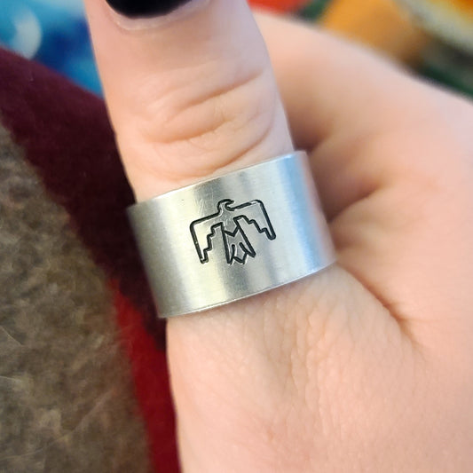 Simple Thunderbird Stamped Ring