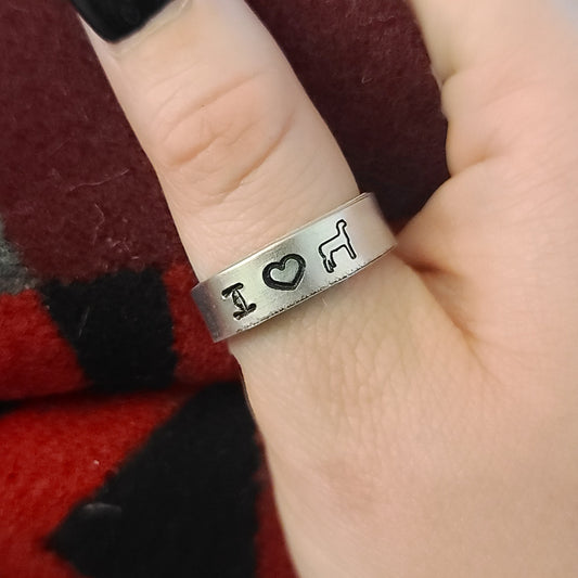 "I ❤ Lamb" Stamped Ring